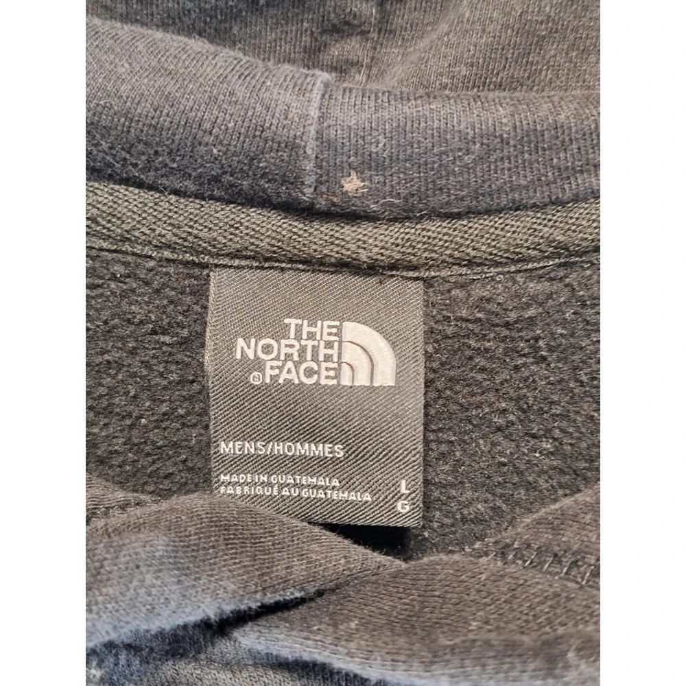 The North Face Hoodie Men Large Black Fleece Lined Hiking Spell Out Logo Outdoor